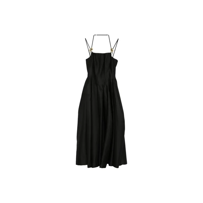STINE GOYA Satin Tailored Midi Dress-0