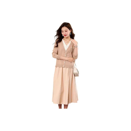 IVENI Skirt Set Women's Orange Pink