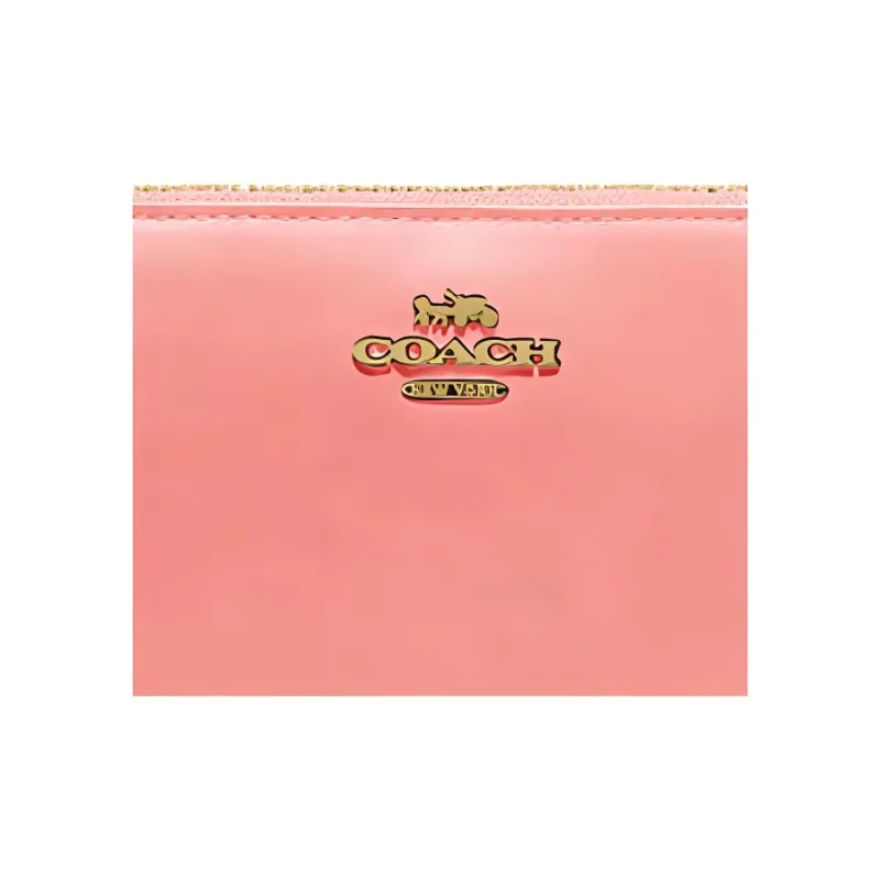 COACH Continental Wallet Calfskin Clutches Card Holder Wallet Small Size Women's Candy Pink-3