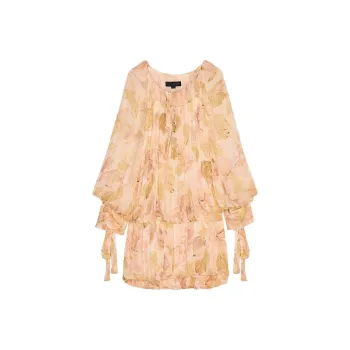 ZARA ZW Series Long Sleeved Dresses Women's Apricot