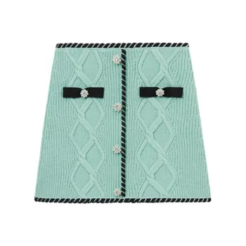 Self portrait Casual Short Skirts Women's Mint Green