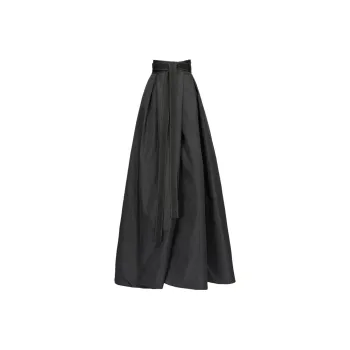 PINKO FW23 Maxi Gonna In Taffetà Casual Long Skirts Women's Black