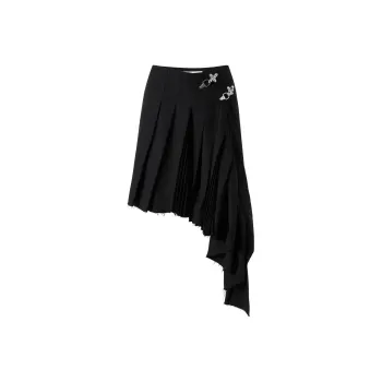 H&M Wool Blend Asymmetric Skirt Black