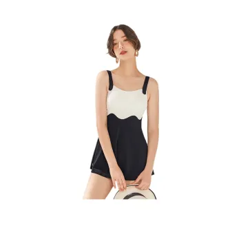 TOSWIM One piece Swimsuit Women's Black And White Raw Chocolate