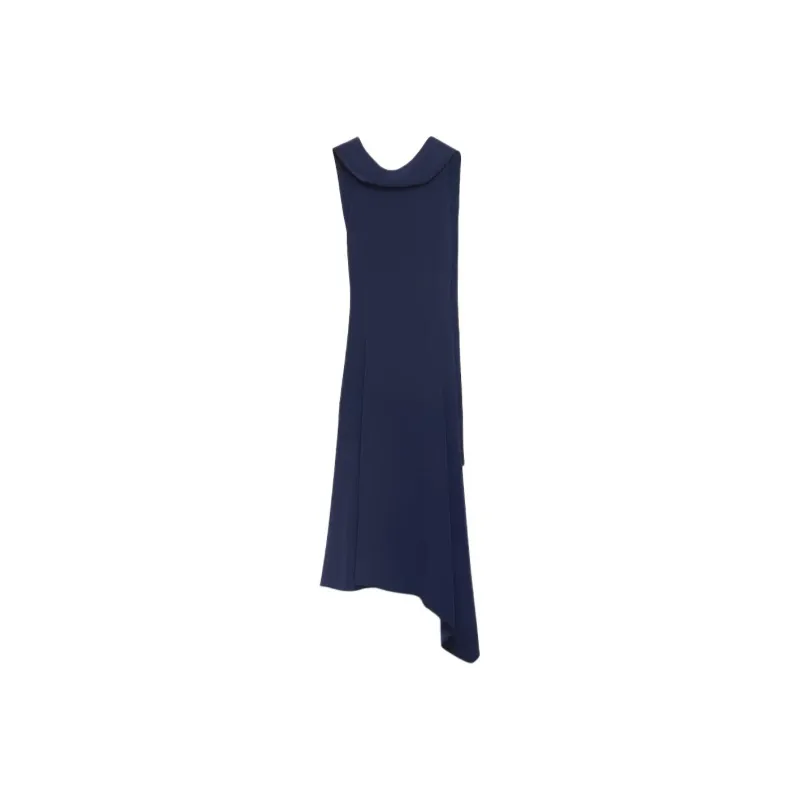 PRADA Asymmetric Satin Midi Dress-0
