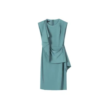BBLLUUEE Sleeveless Dress Women's Brocade Green