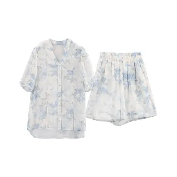 A Paradise For Awakening Casual Suit Women's Blue