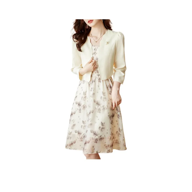 Still Quiet Skirt Set Women's Beige/Multicolor-0