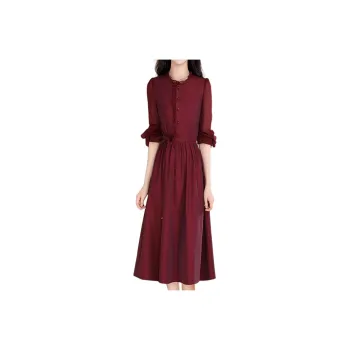 Mapping Long-Sleeved Dresses Women's Red