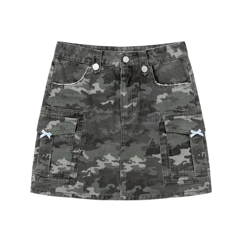 CHUU Casual Short Skirts Women's Camouflage-0