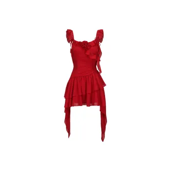 CHIWAWAMEME Slip Dresses Women's Radiant Red