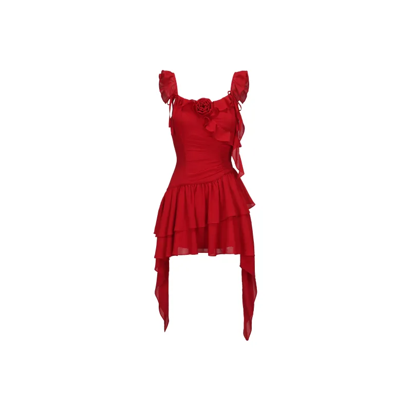 CHIWAWAMEME Slip Dresses Women's Bright Red-0