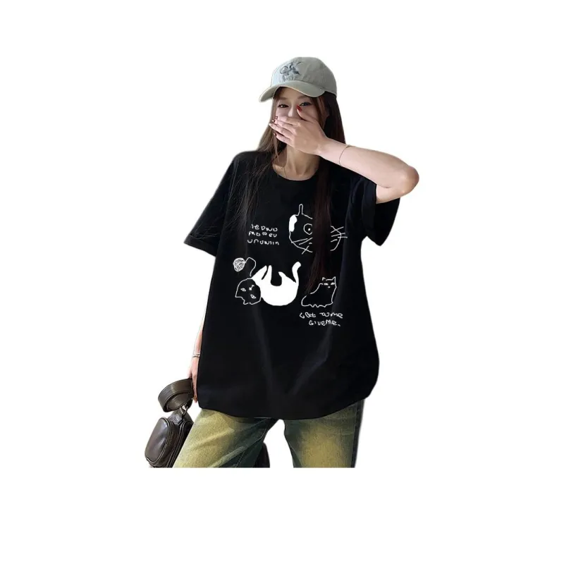 Mu Xiao Xin Drop Shoulder Sleeve T Shirt Women's-4