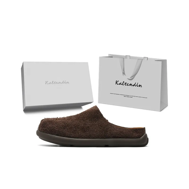 Kaltendin Rubber Sole Abrasion Resistant Slip Resistant Closed Toe Slippers Unisex-25