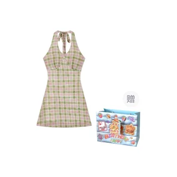 Gentle Welcome Slip Dress Women's Pink Plaid