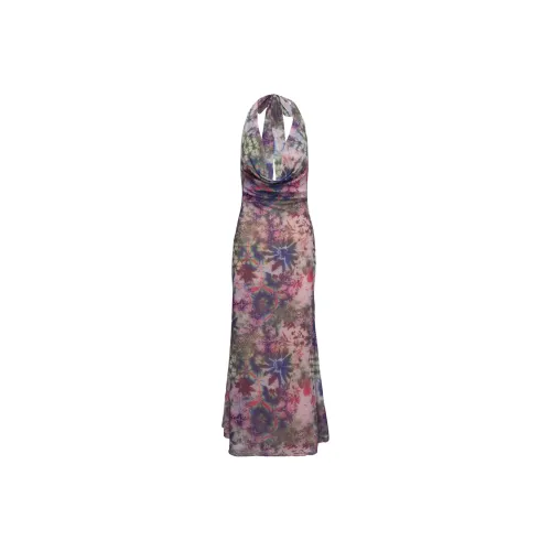 PRINCESS POLLY CASSIDAY HALTER MAXI DRESS Slip Dress Women's MULTI/Multicolor