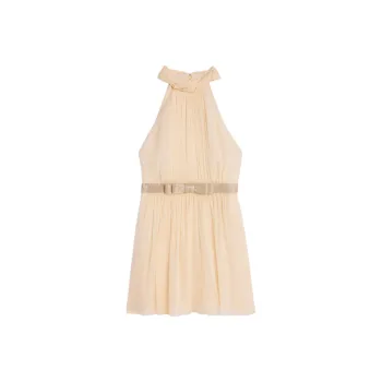 CELINE Sleeveless Dress Women's Cream Yellow