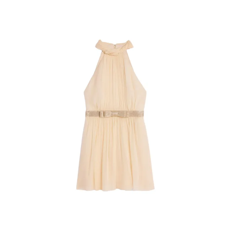 CELINE Sleeveless Dress Women's Cream Yellow-0