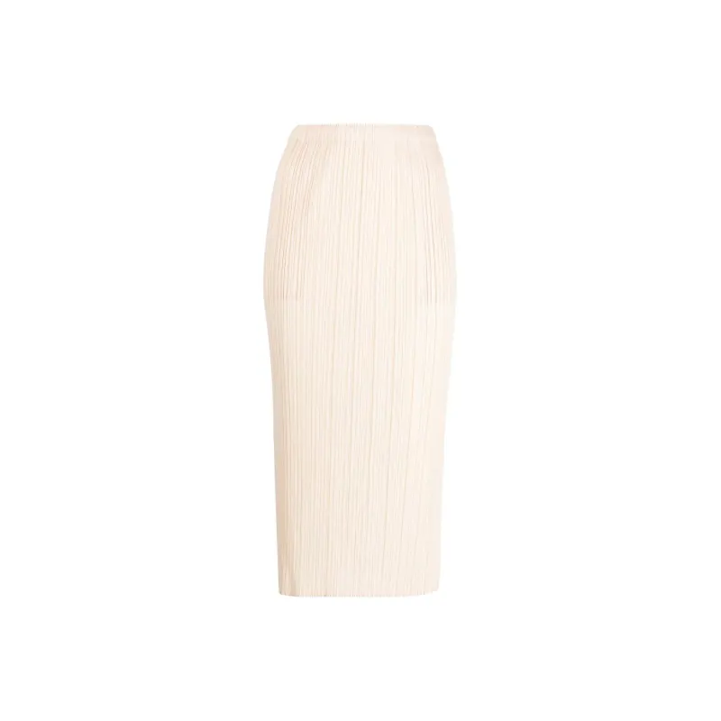 PLEATS PLEASE ISSEY MIYAKE Casual Long Skirt Women's Light Beige-0