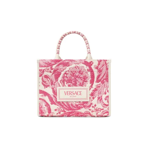 FANSIZHE Barocco Viscose Neoprene Bag, Shopping Bag, Shoulder Bag, Handbag Trumpets Women's Pink & White