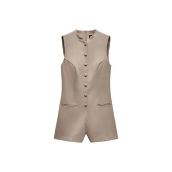 ZARA Jumpsuit Women's Brown/Dark Taupe