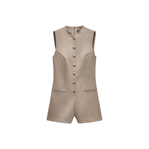 ZARA Jumpsuit Women's Brown/Dark Taupe
