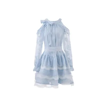 ZCDECO Long Sleeved Dress Women's Blue