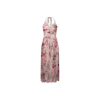 URBAN REVIVO Slip Dress Women's Pastel Pink Print