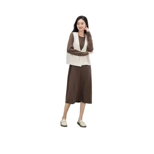 Fragment Two Piece Skirt Sets Women's Set Vest+Dress