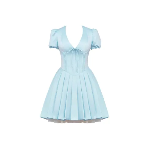 HOUSE OF CB IMANI Short Sleeved Dress Women's DELICATE BLUE/Light Blue