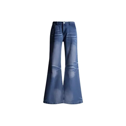 YINLEI Jeans Women's Cracked Ice Blue
