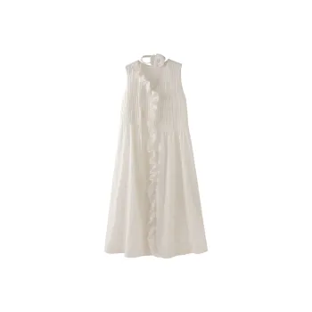 Miss Chipmunk Sleeveless Dress Women's White