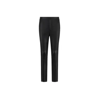 DIOR 30 Montaigne Leather Pants Women's Black