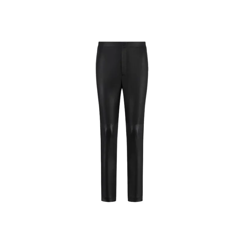 DIOR 30 Montaigne Leather Pants Women's Black-0