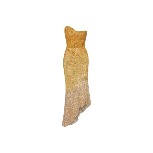 Oscar De La Renta Ombré Crystal-embroidered Cocktail Dress