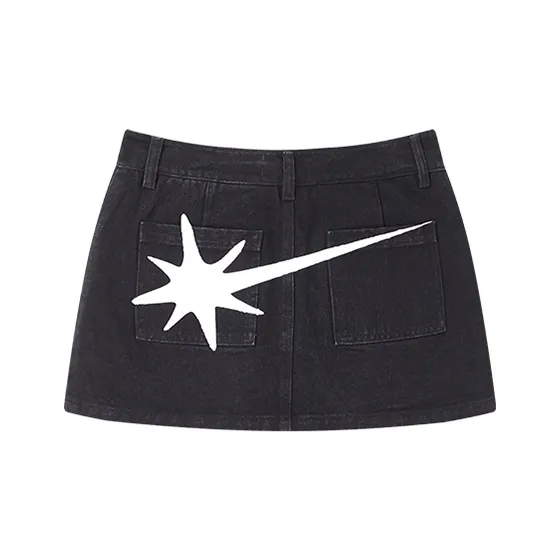 Starwalk Soldier Denim Short Skirts Women's Black-0