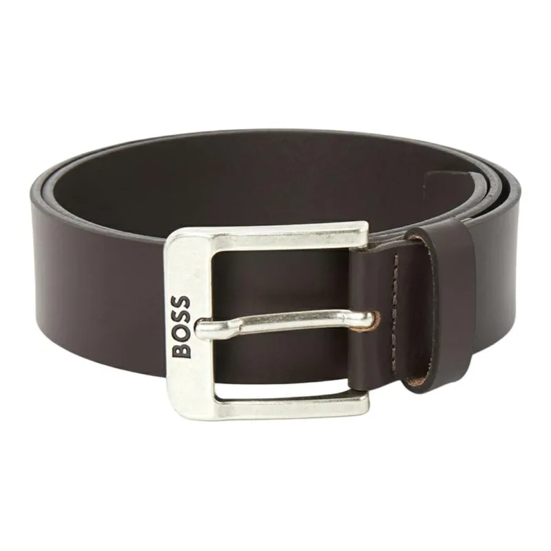HUGO BOSS Genuine Leather, Buffalo Leather, Metal Leather Belts Unisex Brown 4CM-1