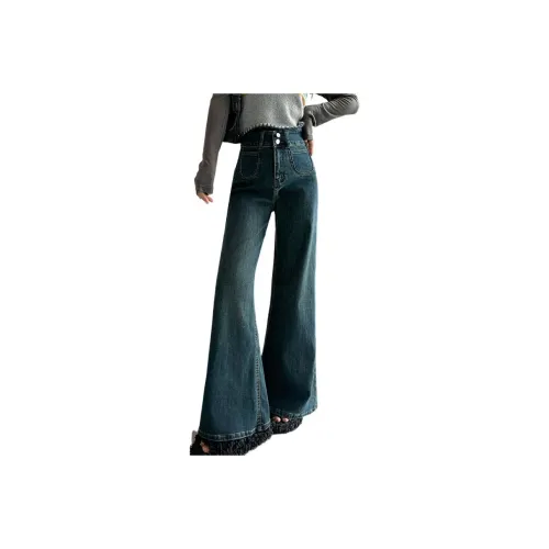 Oudifu Jeans Women's Vintage Blue