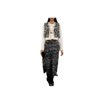 CHANEL Casual Long Skirts Women's Black