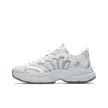 Anta Slip Resistant And Breathable Low Top Chunky Sneakers Women's White Blue Purple