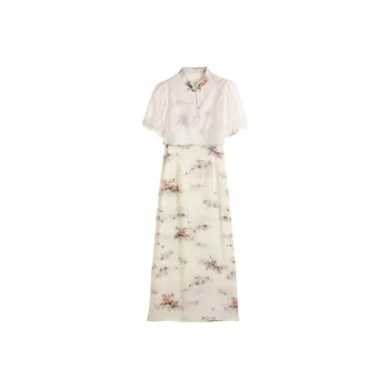 Hang Yi Court Skirt Set Women's Beige