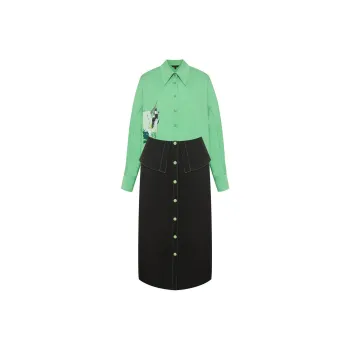BBLLUUEE Skirt Set Women's Fruit Olive Green