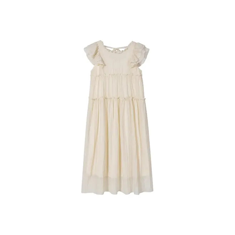 Zukizuki Sleeveless Dress Women's Apricot-0