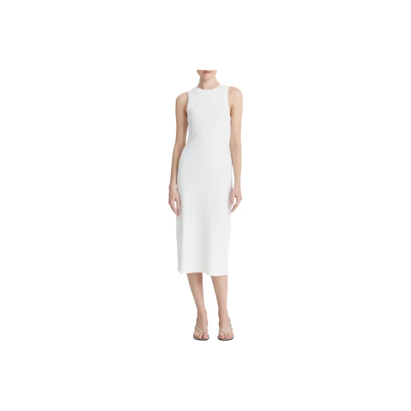 VINCE Ribbed-knit Sleeveless Dress-1