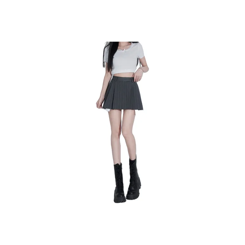 Enhanced Casual Short Skirts Women's Gray-0