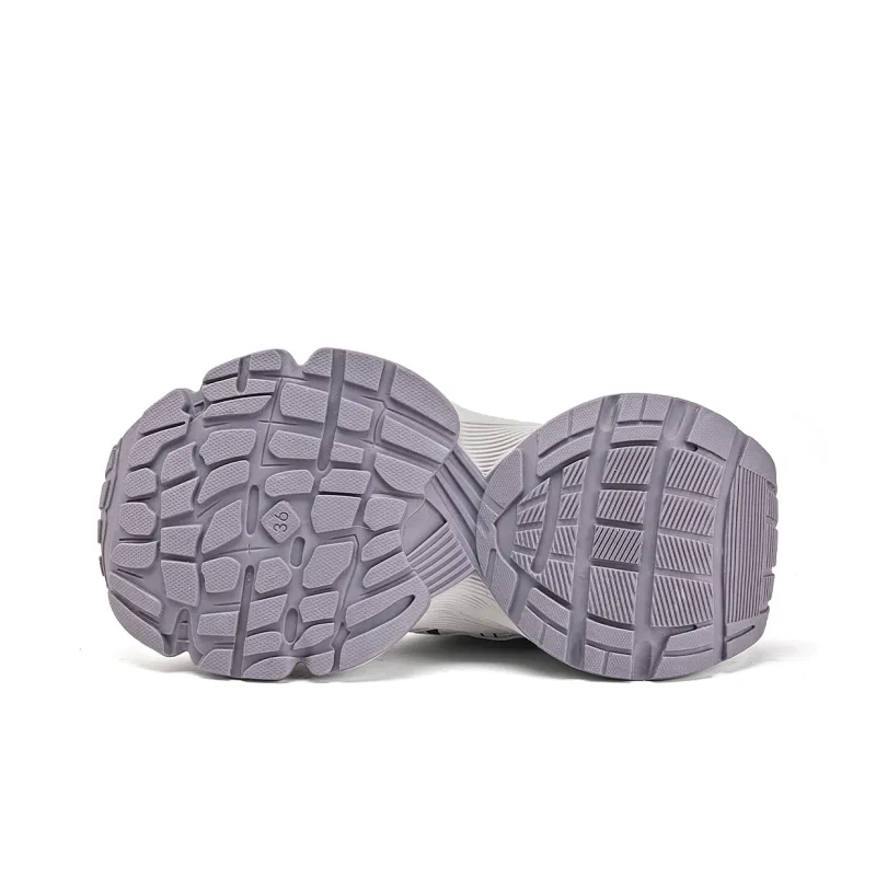 La Chapelle Anti Slip Wear Resistant Low Top Chunky Sneakers Women's Gray-7