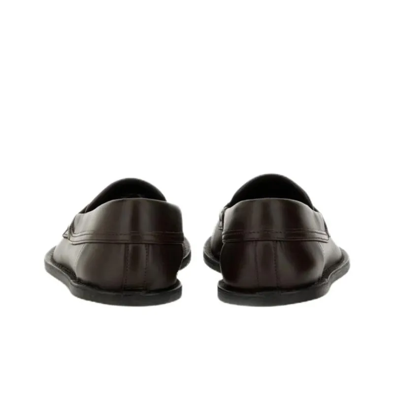 MOSCHINO Round Toe Slip On Loafers-4