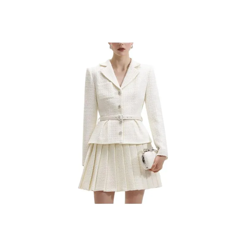 Self portrait Long Sleeved Dresses Women's Ivory White-0