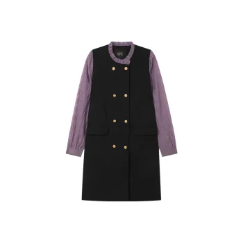 LOUISY AO Long Sleeved Dress Women's Black & Purple