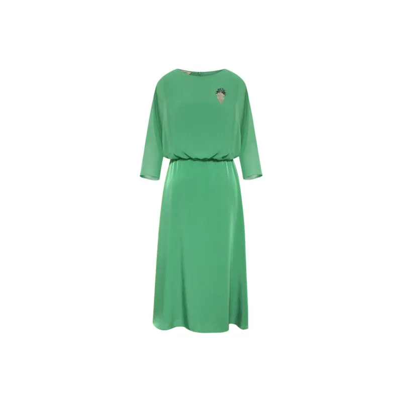BBLLUUEE Long Sleeved Dress Women's Lotus Green-0